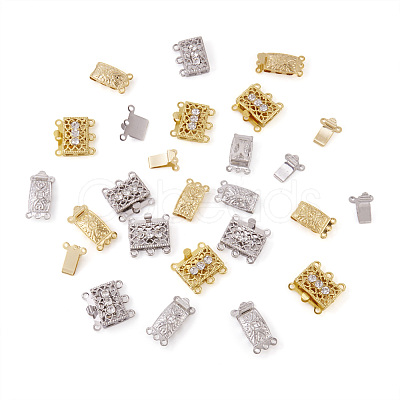 20Pcs 4 Style Brass Filigree Box Clasps KK-PJ0001-15-1