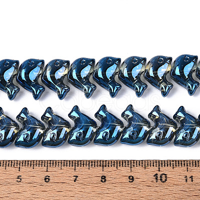 Electroplate Transparent Glass Beads Strands EGLA-N017-06-A04-1