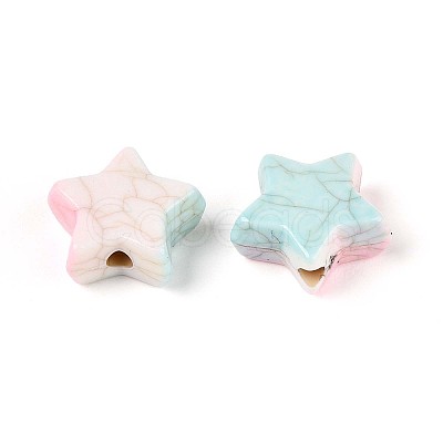 Crackle Opaque Acrylic Beads OACR-N152-03-1