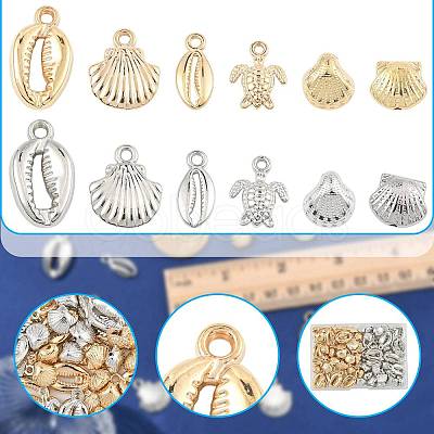 120Pcs 12 Styles CCB Plastic Pendants Sets CCB-FS0001-14-1
