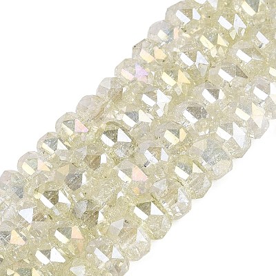 Electroplate Transparent Crackle Glass Beads Strands EGLA-Q135-01A-B04-1