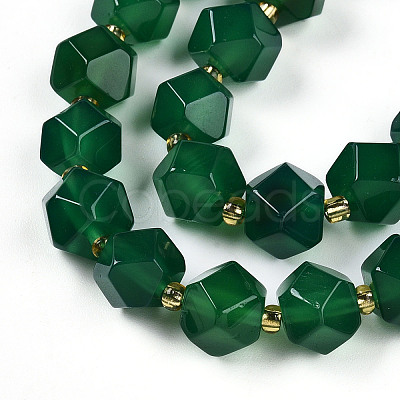 Natural Green Onyx Agate(Dyed & Heated) Beads Strands G-T140-09A-1