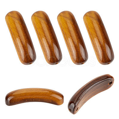 6Pcs Natural Tiger Eye Connector Charms G-OC0005-91A-1
