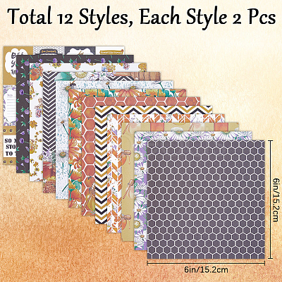 24Pcs 12 Styles Scrapbook Paper Pads DIY-WH0028-48B-1