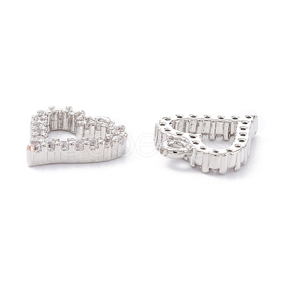 Rack Plating Brass Micro Pave Cubic Zirconia Charms ZIRC-C026-08P-1