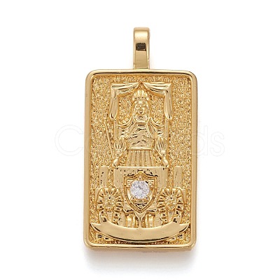 Brass Micro Pave Clear Cubic Zirconia Pendants ZIRC-Z004-01D-1