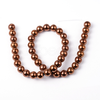 Non-Magnetic Synthetic Hematite Beads Strands G-G091-10mm-1