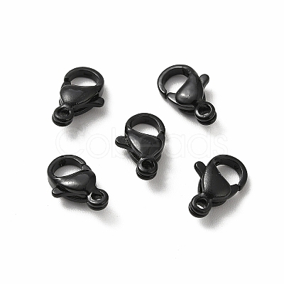 Spray Painted 304 Stainless Steel Lobster Claw Clasps STAS-R120-01B-02-1