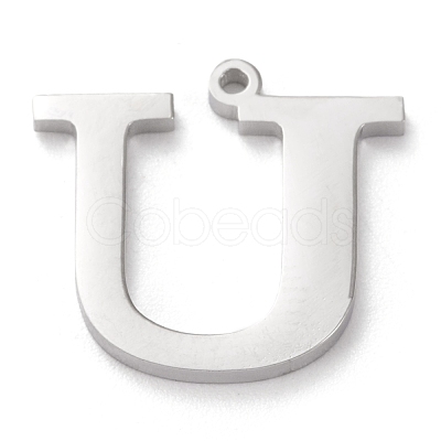 Tarnish Resistant 304 Stainless Steel Letter Pendant Rhinestone Settings X-STAS-J028-01U-1