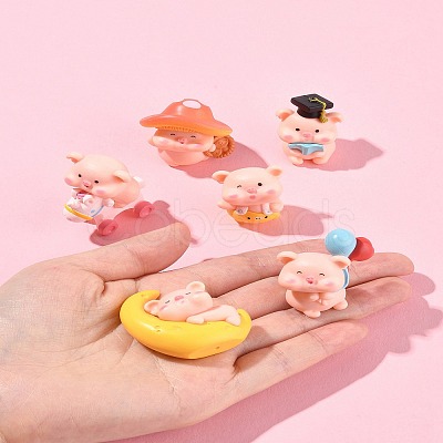 1Set Resin Pig Display Decoration AJEW-FS0001-25-1
