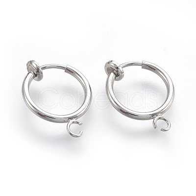 Brass Clip-on Hoop Earrings KK-L169-06P-1