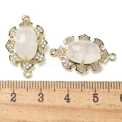 Natural Quartz Crystal Faceted Oval Connector Charms G-G181-06G-08-1