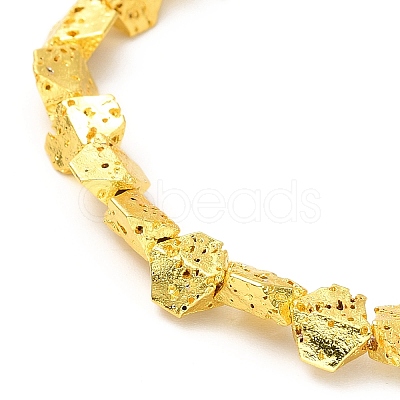 Electroplated Natural Lava Rock Beads Strands G-G984-13-1