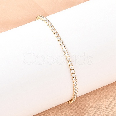 304 Stainless Steel Micro Pave Cubic Zirconia Tennis Bracelets for Women LS-BJEW-A146-01G-1