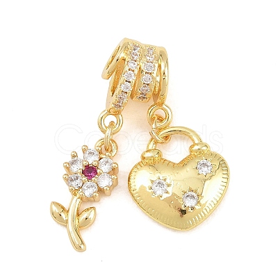 Brass Micro Pave Cubic Zirconia Pendants KK-Z151-11G-1