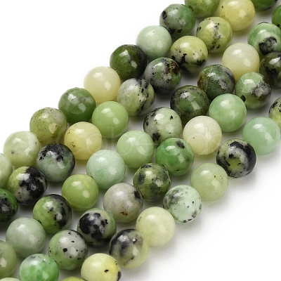 Natural Serpentine Beads Strands G-Z110-C04-6mm-1