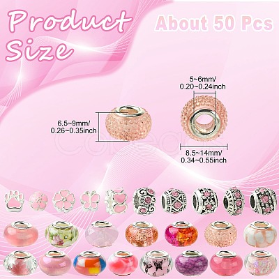 50Pcs Resin European Beads RESI-CJC0050-01B-1