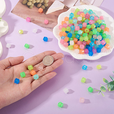 500Pcs Luminous PS Plastic Beads FIND-TA00009-13B-1