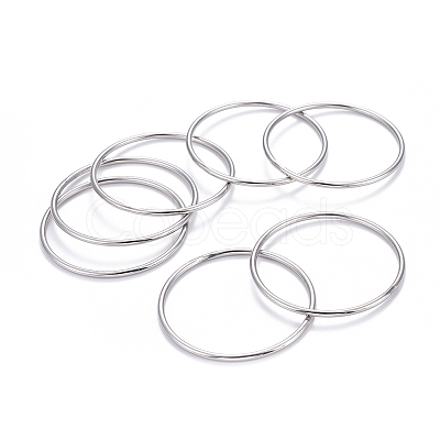 7Pcs 201 Stainless Steel Plain Bangle Sets Hand Polished for Women BJEW-L664-022C-P02-1