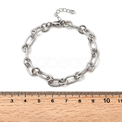 304 Stainless Steel Link Chain Bracelets for Women Men BJEW-A050-01P-1