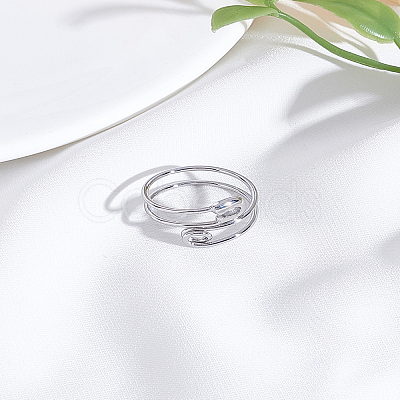 1Pc Stainless Steel Cuff Rings for Women RJEW-LP0002-26P-1