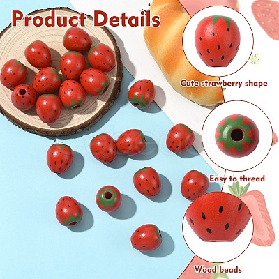 20Pcs Wood Beads WOOD-YW0001-57-1