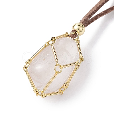 Crystal Holder Cage Necklaces NJEW-JN04586-02-1