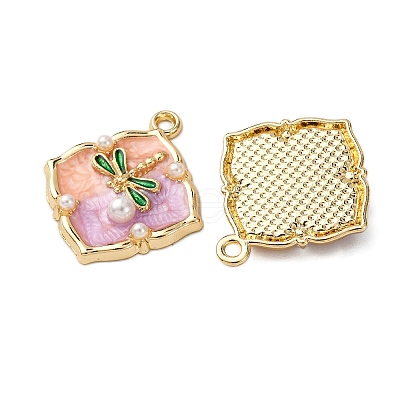 Light Gold Tone Alloy Enamel Pendants ENAM-B028-02KCG-01-1