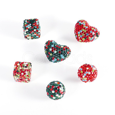 6Pcs 6 Styles Polymer Clay Rhinestone Bead Sets CLAY-TA0001-61-1