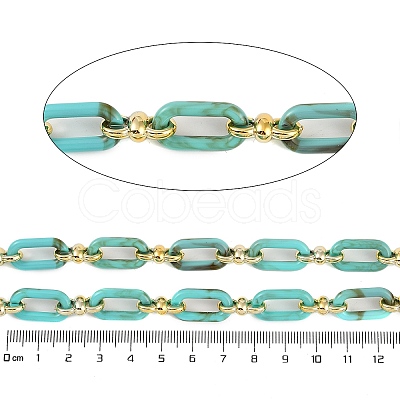 Rack Plating Acrylic & CCB Plastic Chain CHAC-H001-01C-1