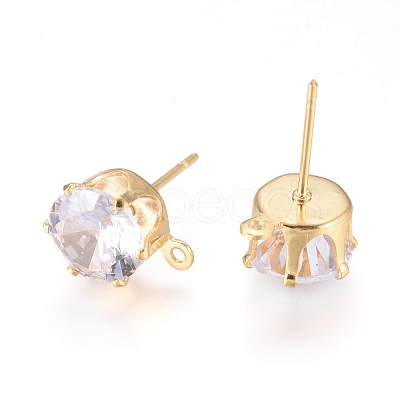 Brass Stud Earring Findings KK-L199-A01-G-1