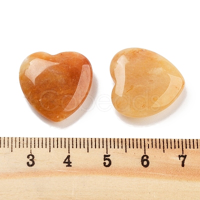 Heart Natural Yellow Aventurine Palm Stones G-C134-06A-09-1