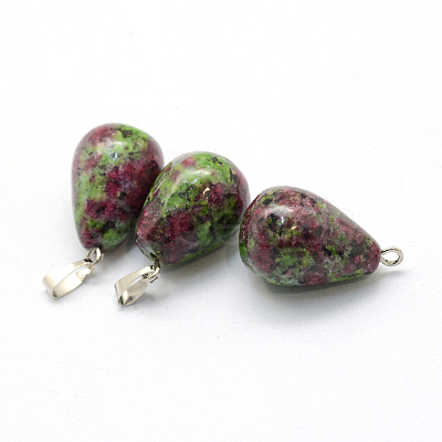 Teardrop Natural Ruby in Zoisite Pendants G-Q435-25-1