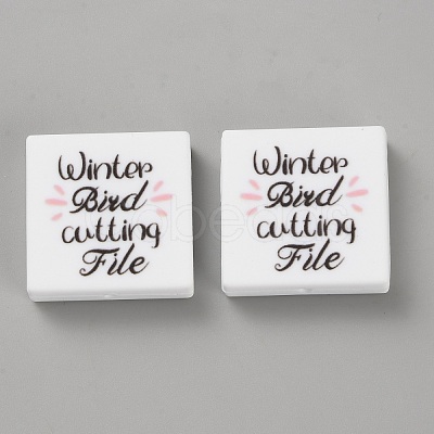 Square Food Grade Eco-Friendly Silicone Focal Beads SIL-SZC0005-21A-03-1