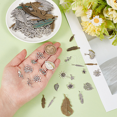 152Pcs 3 Style Tibetan Style Alloy Pendants FIND-PH0062-08-1