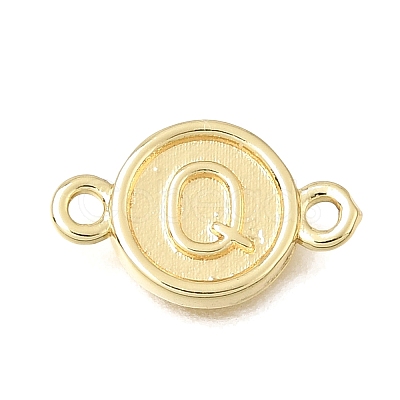 26Pcs 26 Styles Brass Disc with Initial Links Connector Charms KK-E802-36G-1
