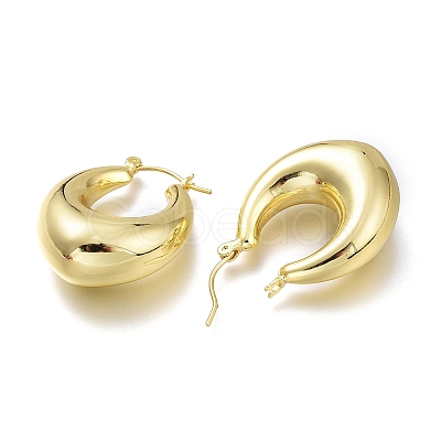 Brass Hoop Earrings LS-EJEW-H104-19G-1