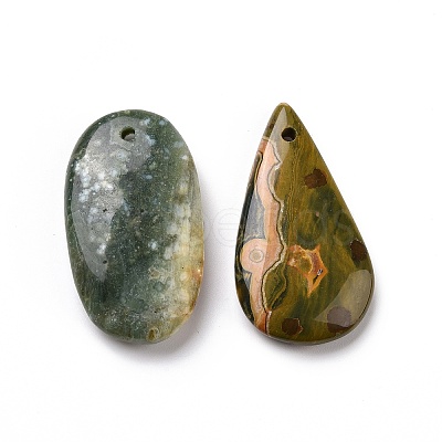 Natural Ocean Jasper Pendants G-G694-M-06-1