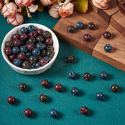 90Pcs 3Colors Opaque Acrylic Beads OACR-TA0002-57-1