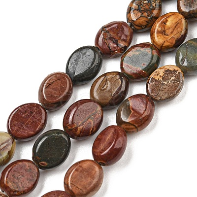 Natural Polychrome Jasper/Picasso Stone/Picasso Jasper Beads Strands G-E444-46B-1