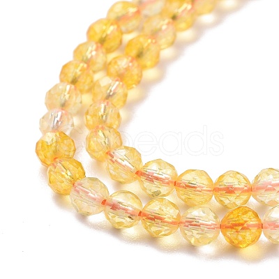 Natural Yellow Quartz Beads Strands G-D463-06-1