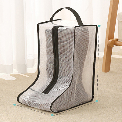 2Pcs 2 Styles Translucent PVC Waterproof Shoes Storage Zipper Bags ABAG-LP0001-97A-1