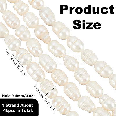2 Strands Natural Cultured Freshwater Pearl Beads Strands PEAR-HY0001-05-1
