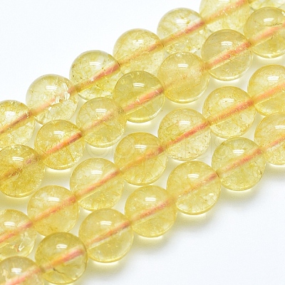 Natural Citrine Beads Strands G-E483-13-8mm-1