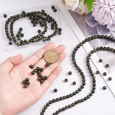 4 Strands Natural Serpentine/Green Lace Stone Beads Strands G-OC0004-23-1