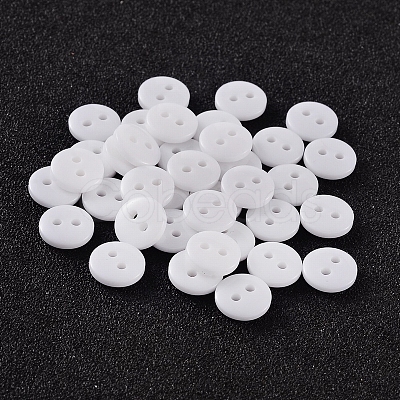 2-Hole Flat Round Resin Sewing Buttons for Costume Design BUTT-E119-28L-19-1