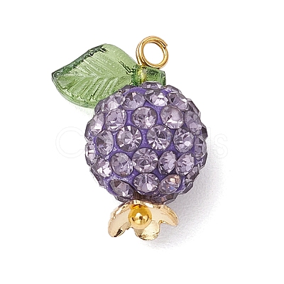 Pave Disco Ball Beads with Transparent Acrylic Charms and 304 Stainless Steel Bead Caps and Brass Ball Head pins Pendants PALLOY-TA00243-1