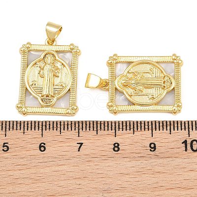 Brass Shell Pendants CU-CBA9482-05G-06-1