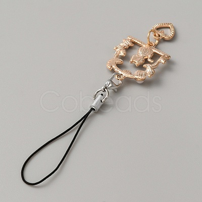 Alloy Enamel Arch with Cat & Heart Phone Charm Mobile Straps HJEW-WH0007-26-1