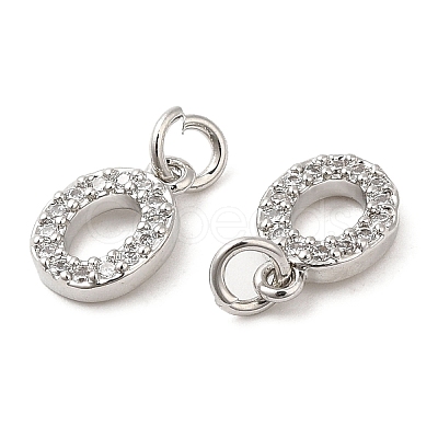 Brass Micro Pave Grade AAA Cubic Zirconia Charms ZIRC-P067-11P-O-NR-1
